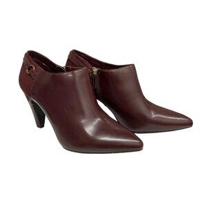 Bandolino Ankle Booties Heeled Burgandy Bocambria Side Zip size 9.5